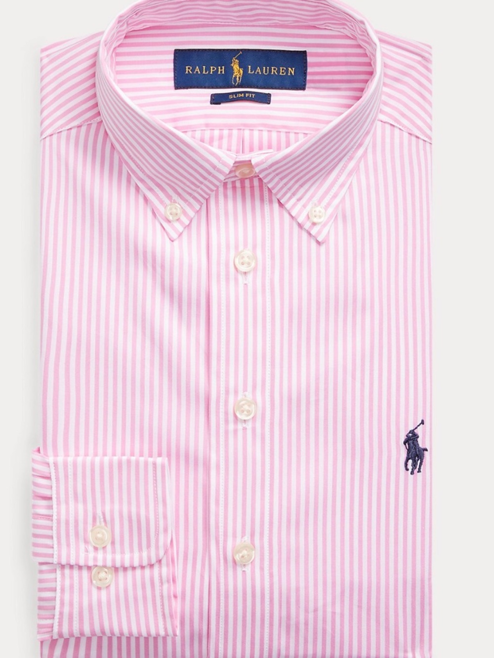 Ralph Lauren Pink and White Stripe Button-Down Dress Shirt - Boy Size 14